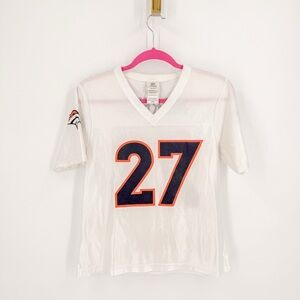 NFL Women's Broncos White and Navy Jersey